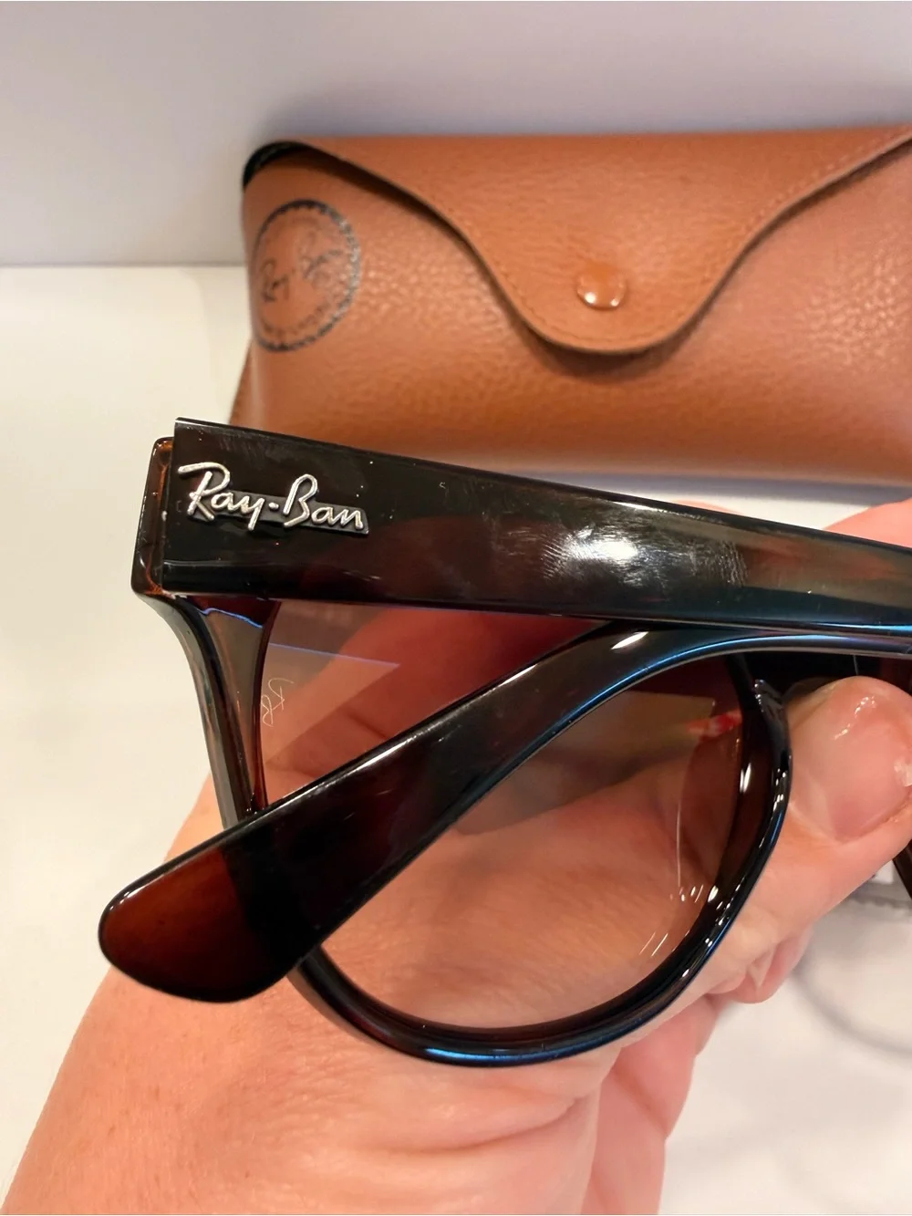 Ray-Ban Tortoiseshell Frame Sunglasses with Brown Gradient Lenses